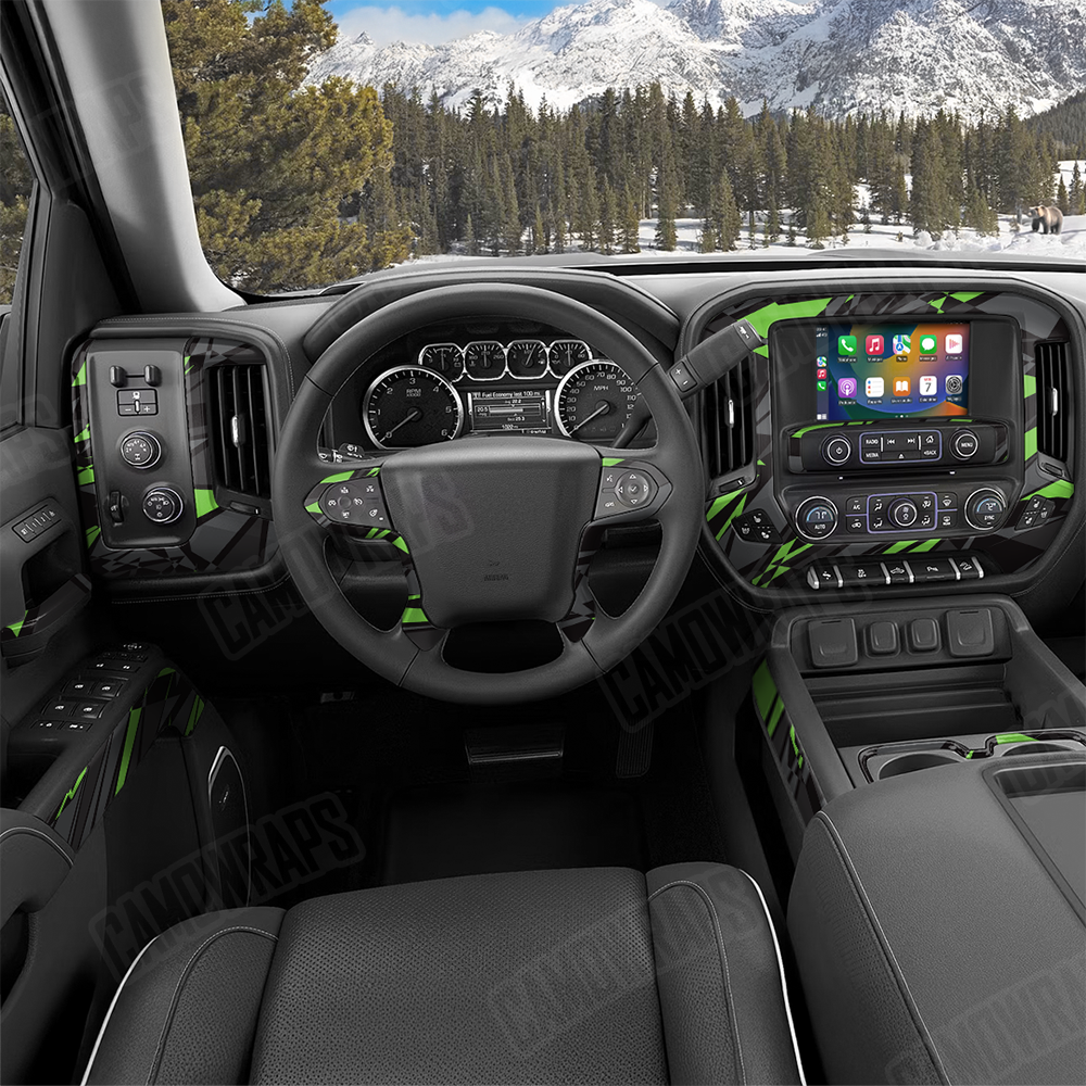 Sharp Metro Green Car Interior Skins