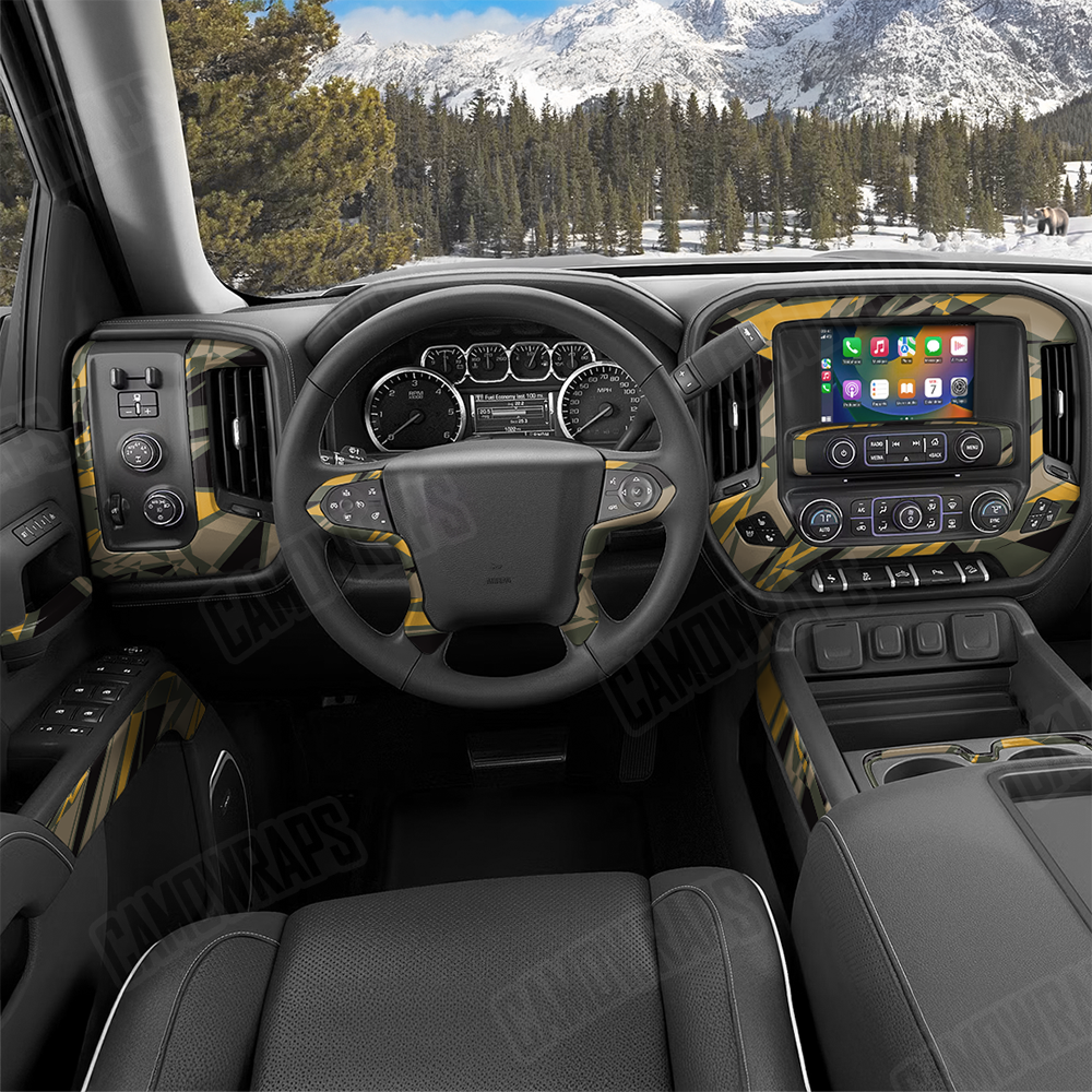 Sharp Militant Yellow Car Interior Skins