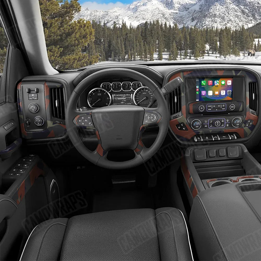 Shattered Blue Copper Car Interior Skins