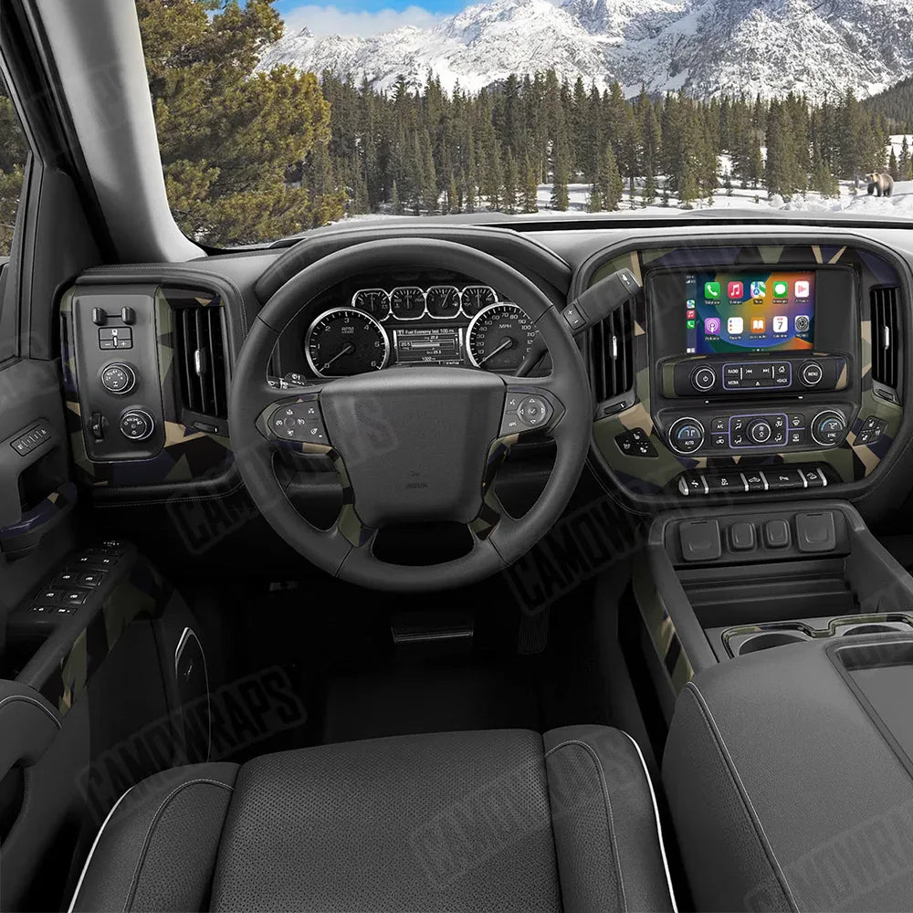 Shattered Militant Blue Car Interior Skins