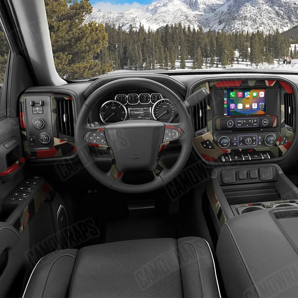 Shattered Militant Red Car Interior Skins