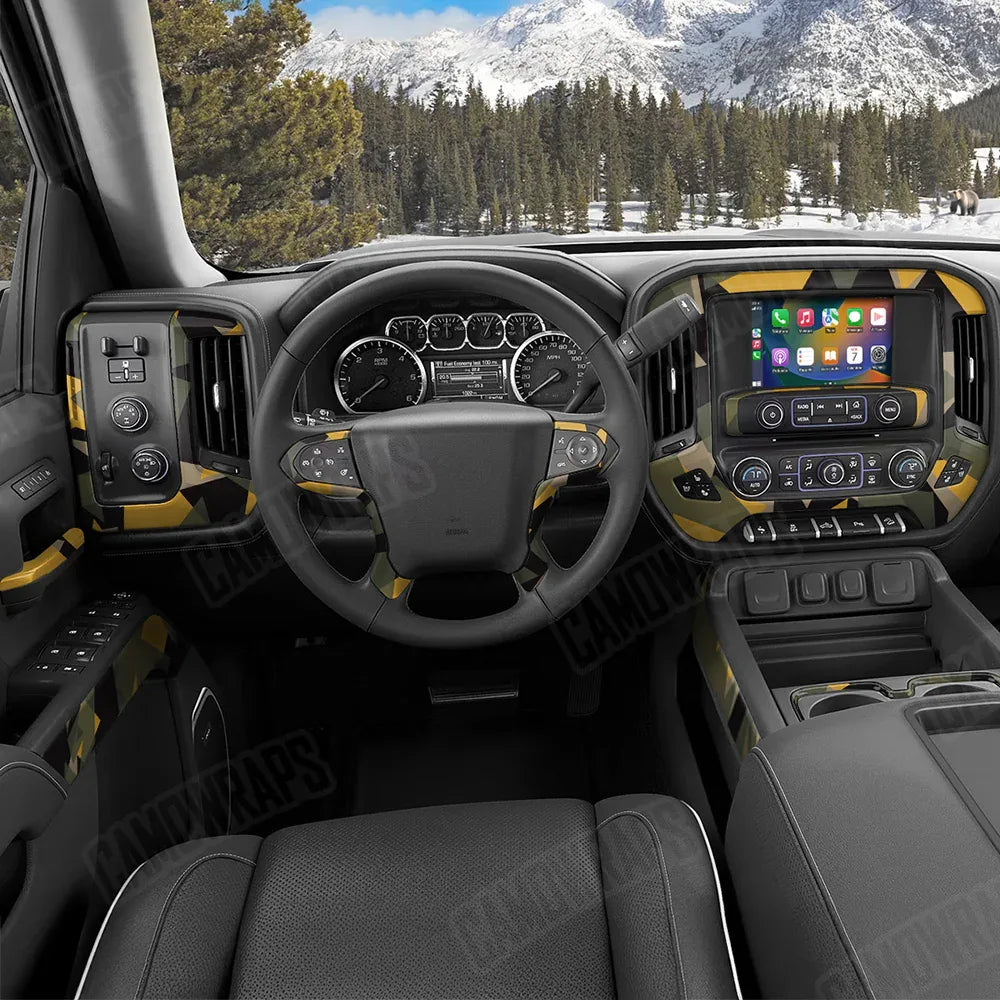 Shattered Militant Yellow Car Interior Skins