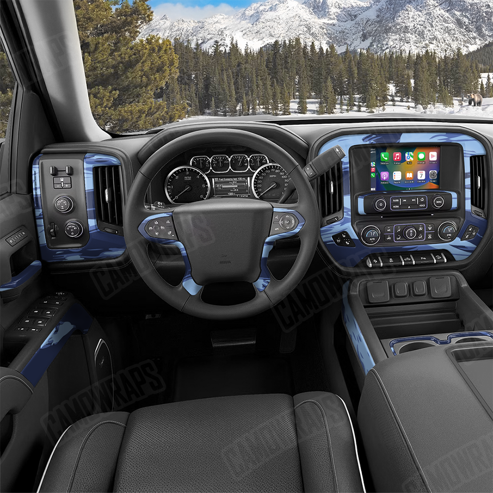 Shredded Blue Urban Night Car Interior Skins