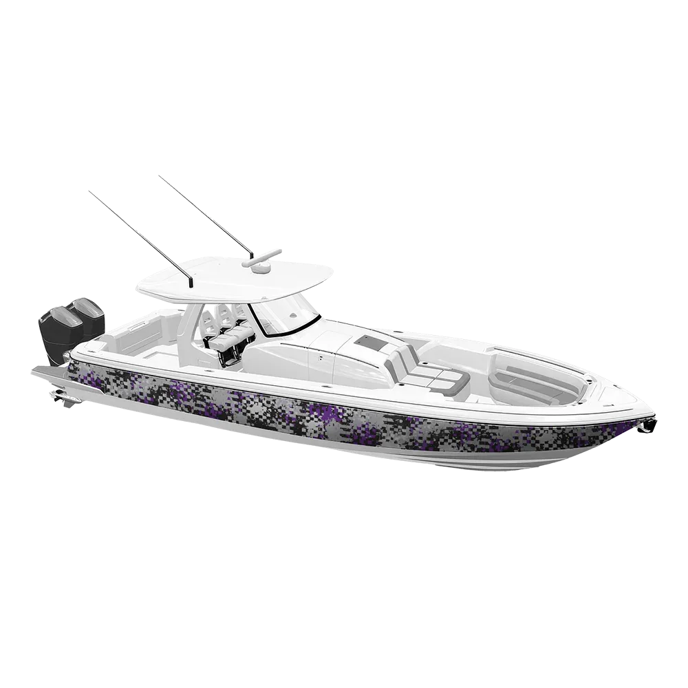 Broken Plaid Purple Tiger Yacht Wraps