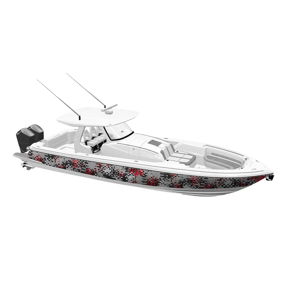 Broken Plaid Red Tiger Yacht Wraps