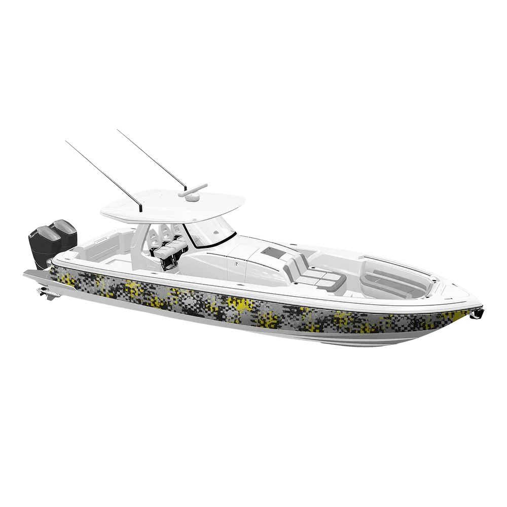 Broken Plaid Yellow Tiger Yacht Wraps