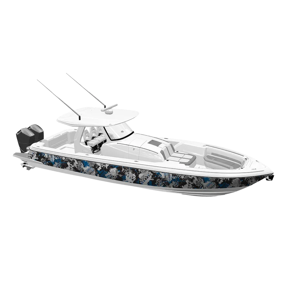 Tire Splatter Blue Tiger Yacht Wraps