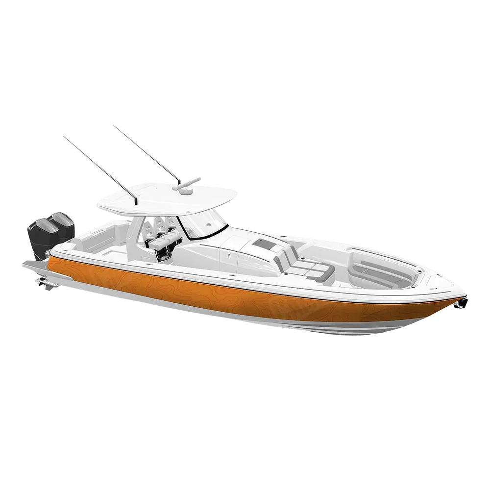 Topographic Orange Yacht Wraps