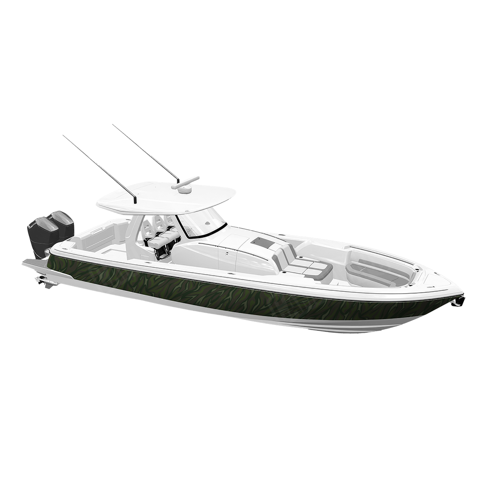 Fun Stripe Army Dark Green Yacht Wraps