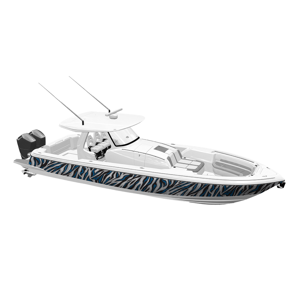 Fun Stripe Blue Tiger Yacht Wraps