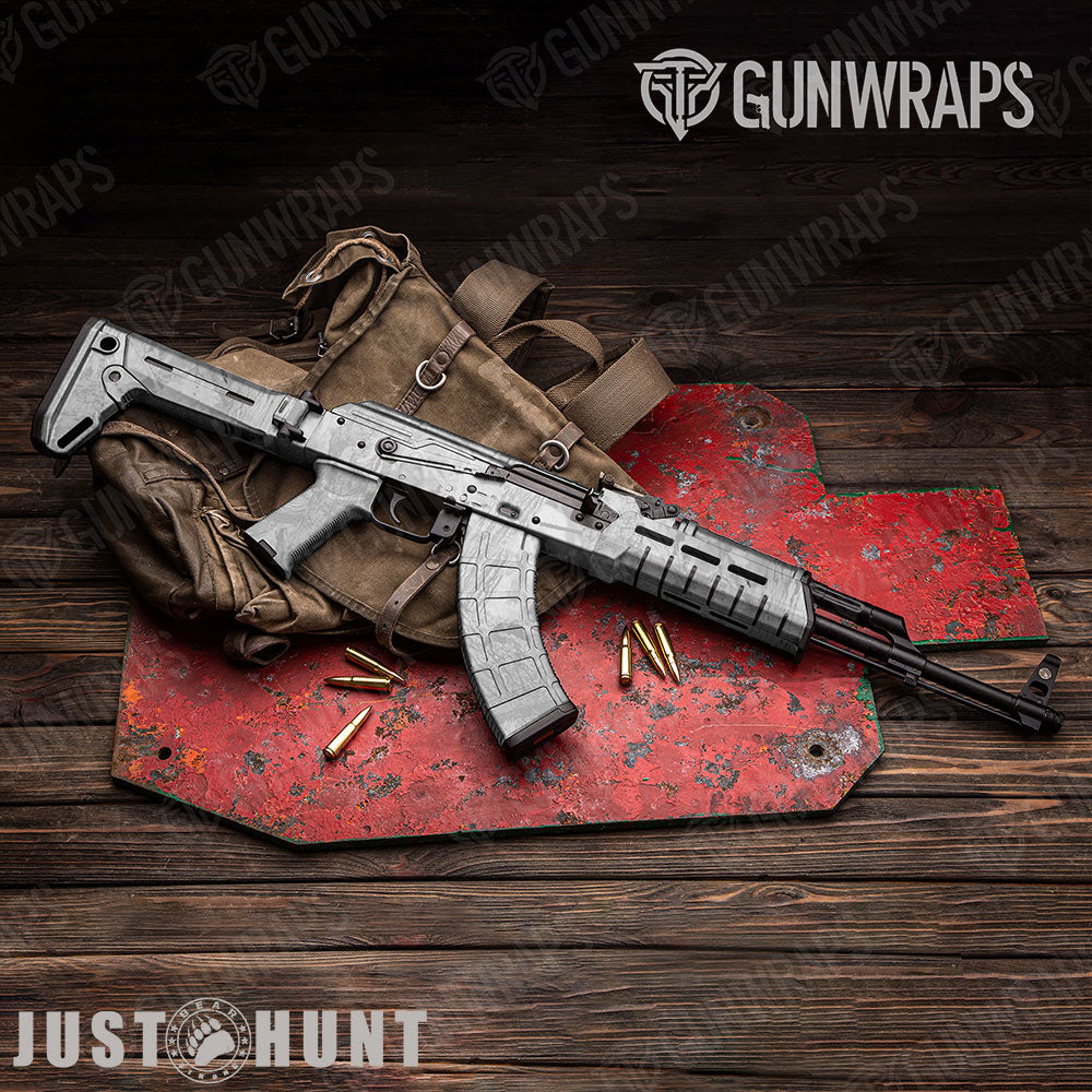 Just Hunt Deceptive Camo Whitened AK-47 Gun Skin Vinyl Wraps