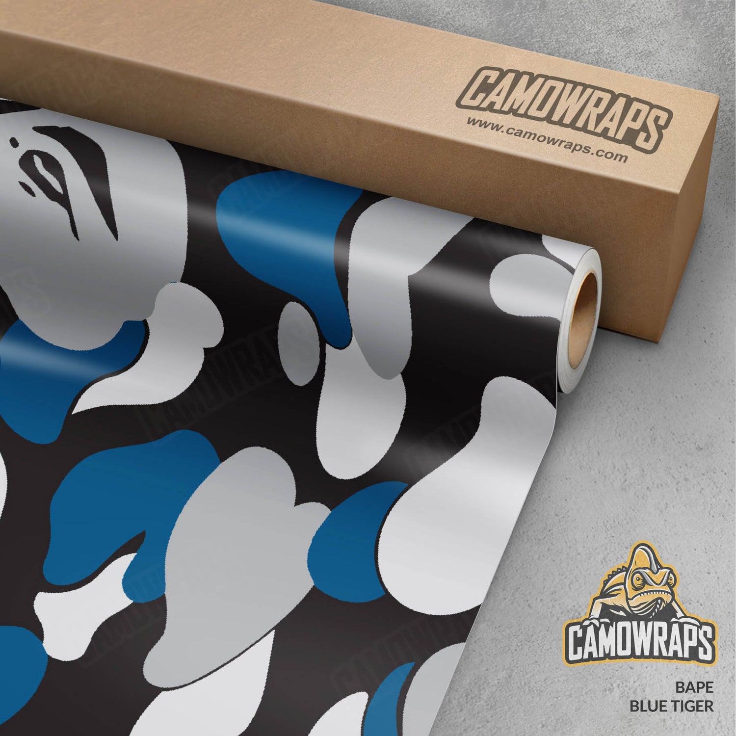 Bape Blue Tiger Gun Skin Vinyl Wrap