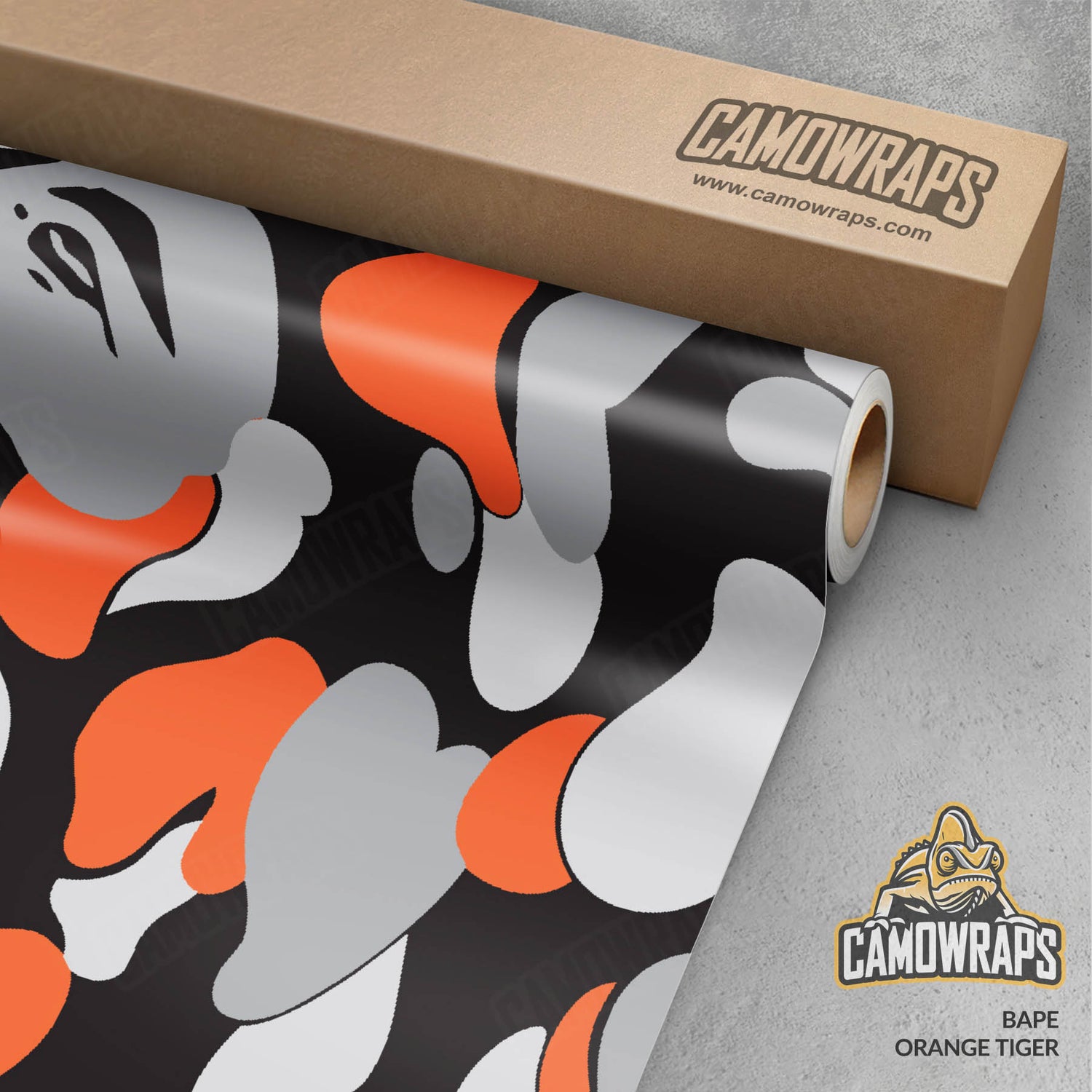 Bape Orange Tiger Gun Skin Vinyl Wrap