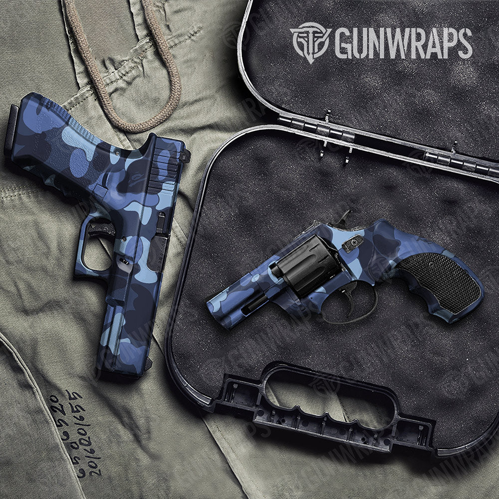 Bape Blue Urban Night Handgun Gun Skin Vinyl Wraps