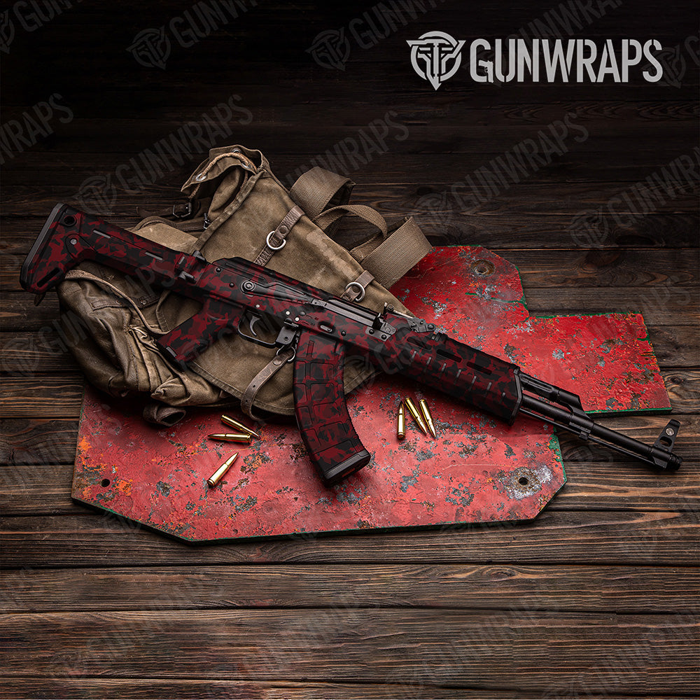 AK 47 Erratic Vampire Red Camo Gun Skin Vinyl Wrap