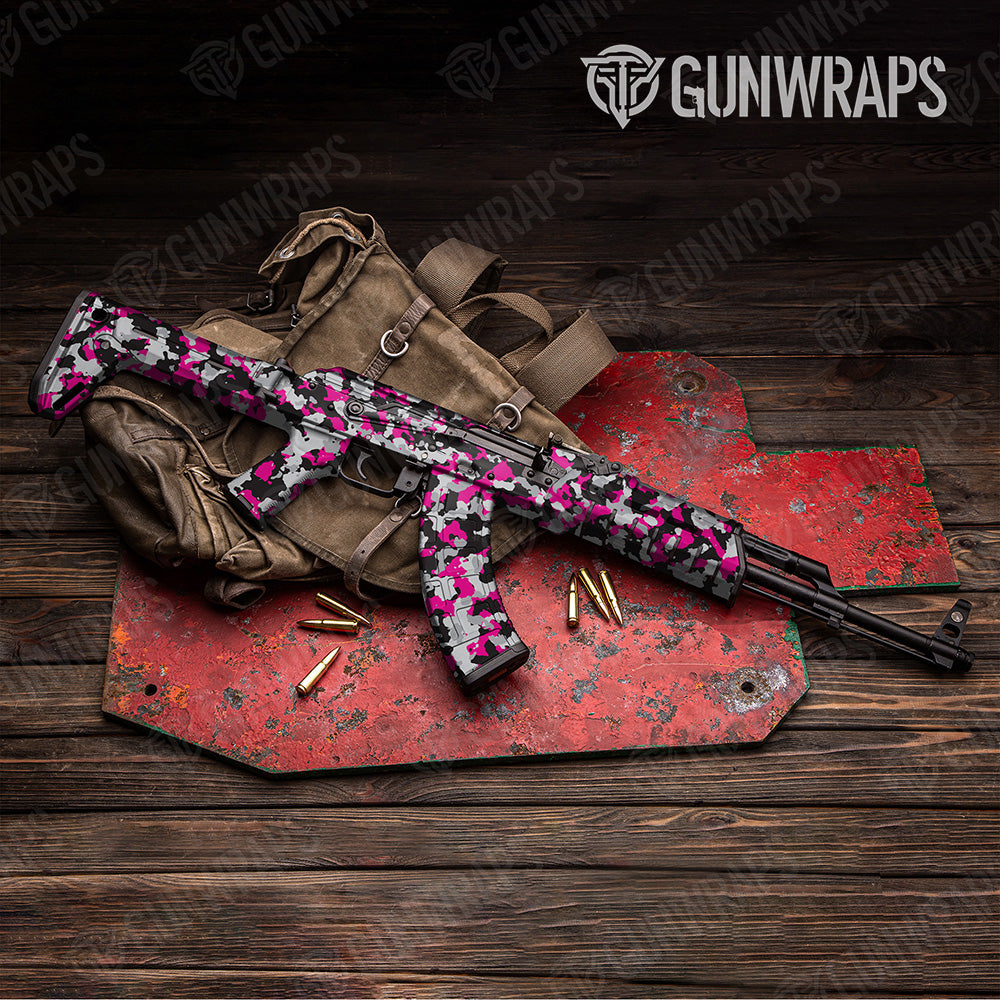 AK 47 Cumulus Magenta Tiger Camo Gun Skin Vinyl Wrap