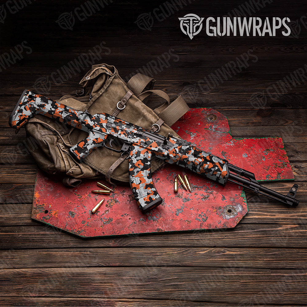 AK 47 Cumulus Orange Tiger Camo Gun Skin Vinyl Wrap