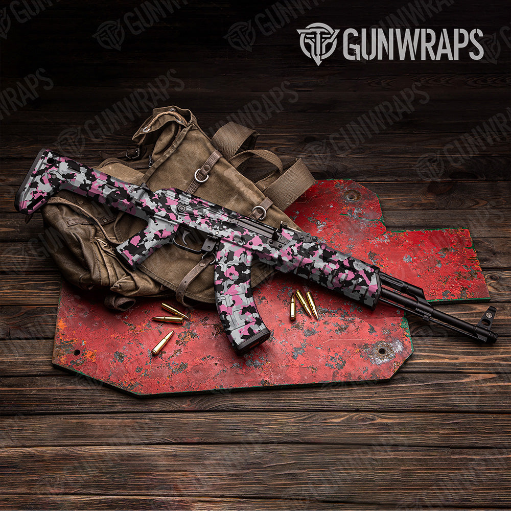 AK 47 Cumulus Pink Tiger Camo Gun Skin Vinyl Wrap