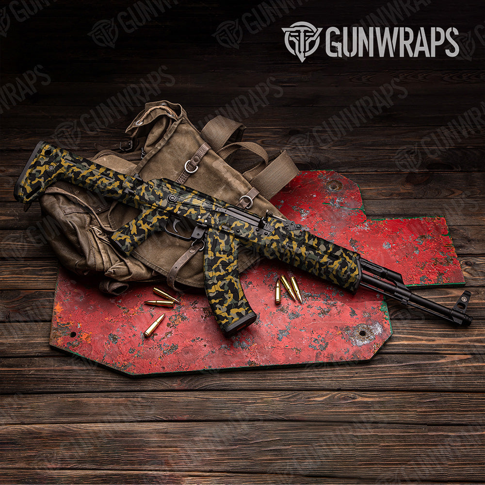 AK-47 Ragged Militant Yellow Camo Gun Skin Vinyl Wrap