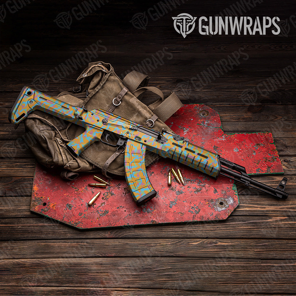 AK-47 Ragged Sherbert Camo Gun Skin Vinyl Wrap