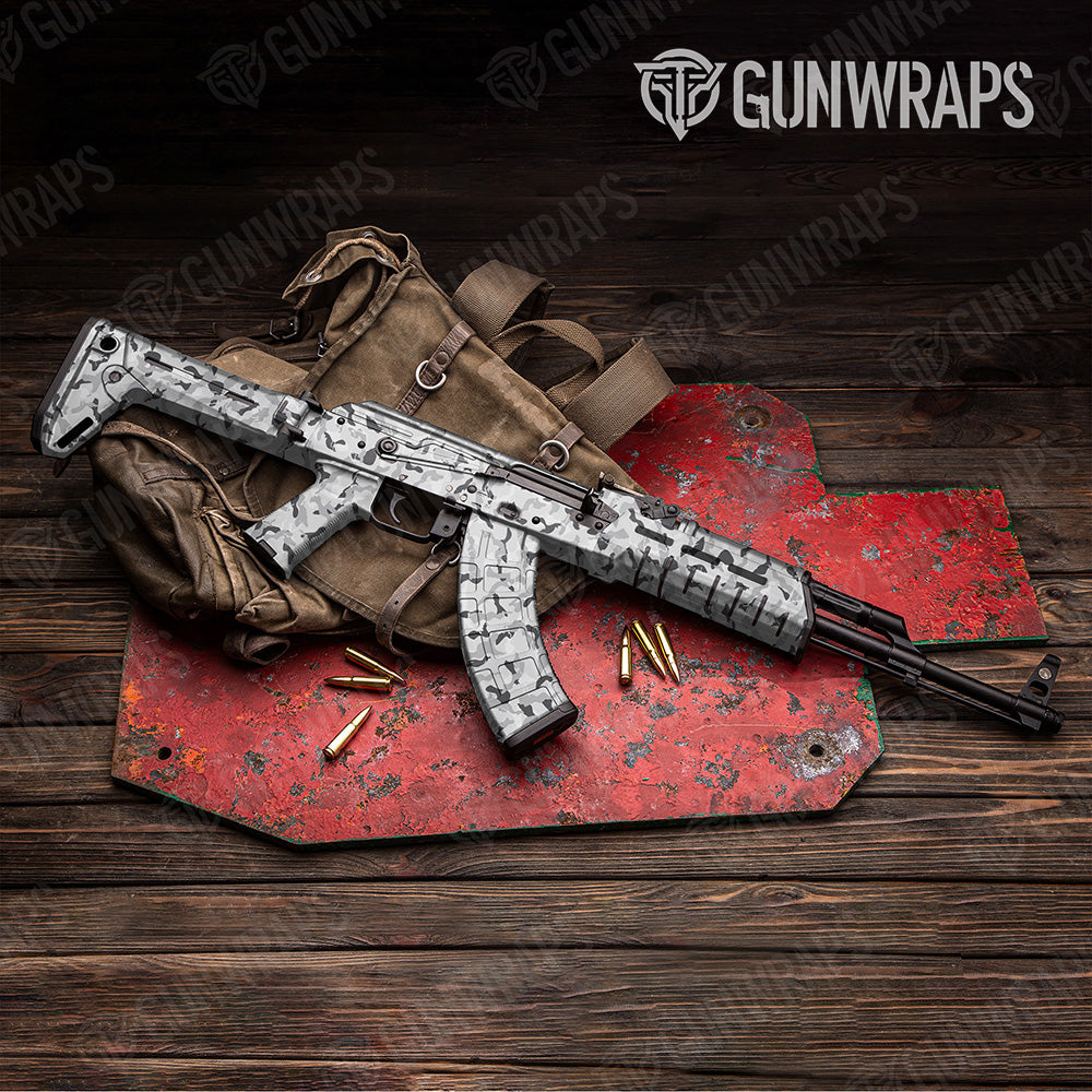 AK-47 Ragged Snow Camo Gun Skin Vinyl Wrap