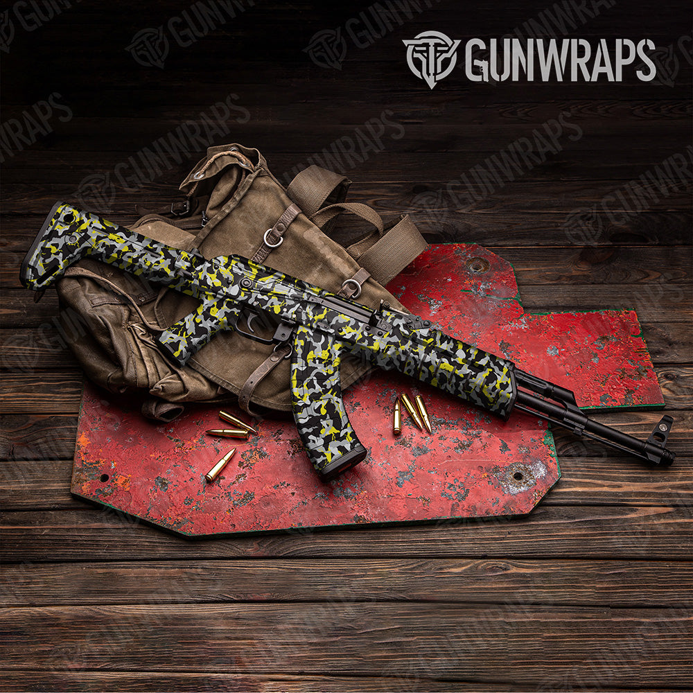 AK-47 Ragged Yellow Tiger Camo Gun Skin Vinyl Wrap