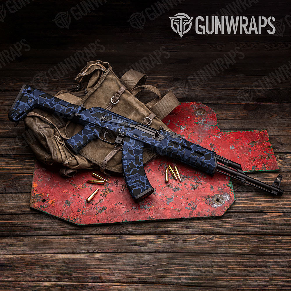 Old School Duck Blue Midnight AK-47 Gun Skin Vinyl Wraps