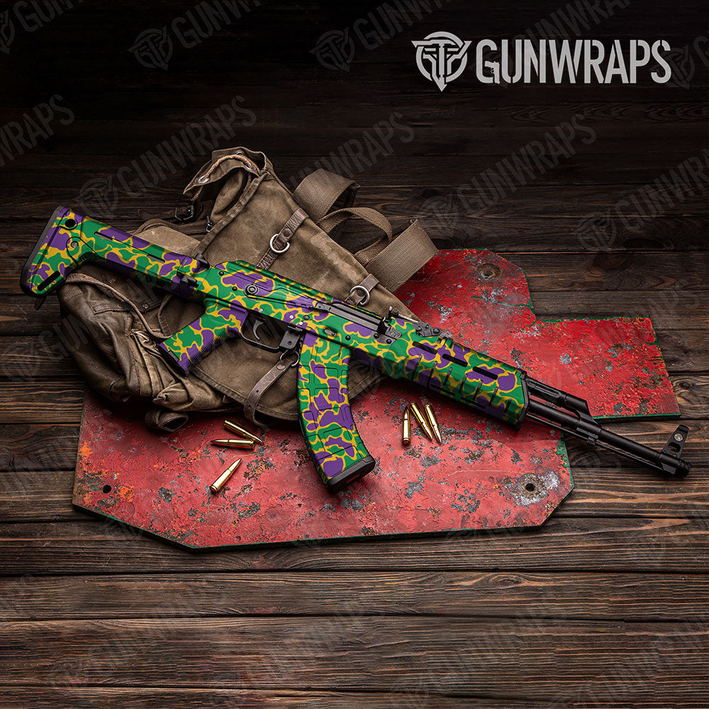 Old School Duck Mardi Gras AK-47 Gun Skin Vinyl Wraps