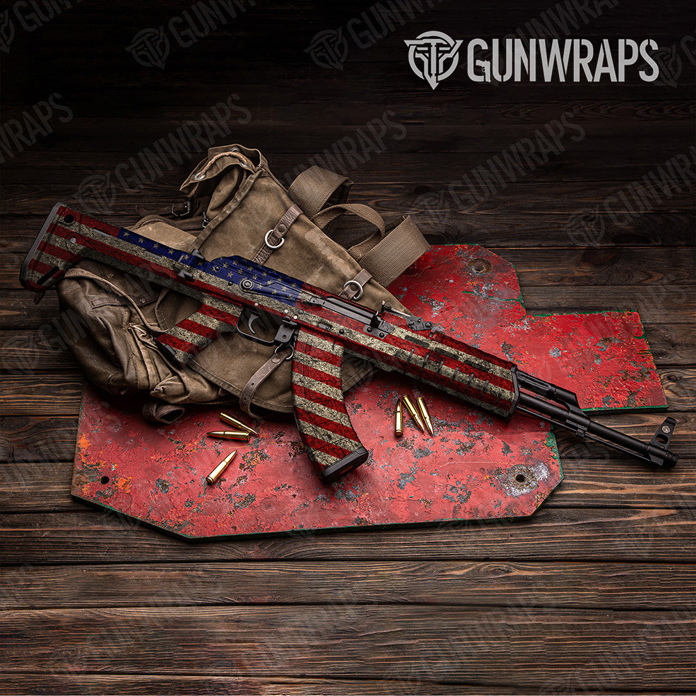 AK-47 Patriotic American Flag Gun Skin Vinyl Wrap