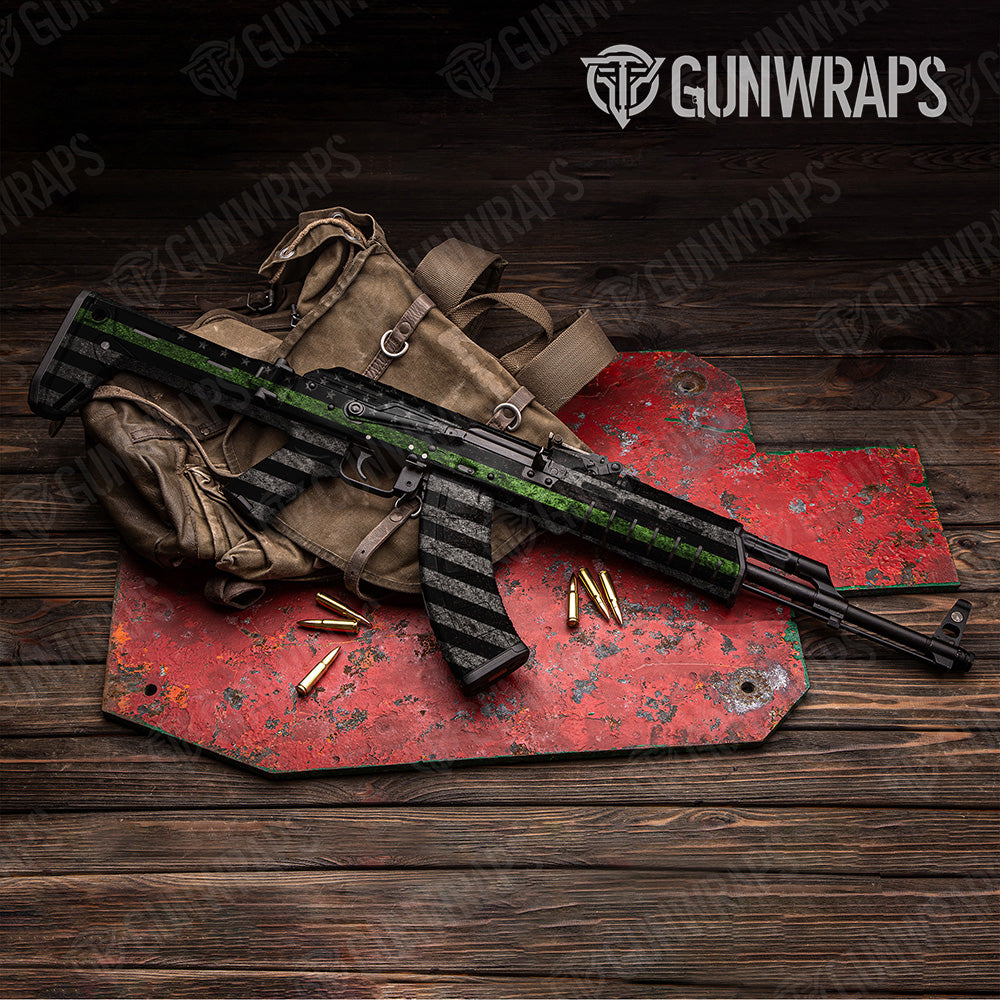 AK-47 Patriotic Green Flag Gun Skin Vinyl Wrap
