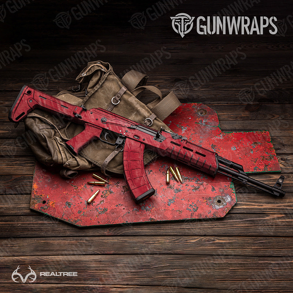 AK-47 Realtree Fishing Red Camo Gun Skin Vinyl Wrap