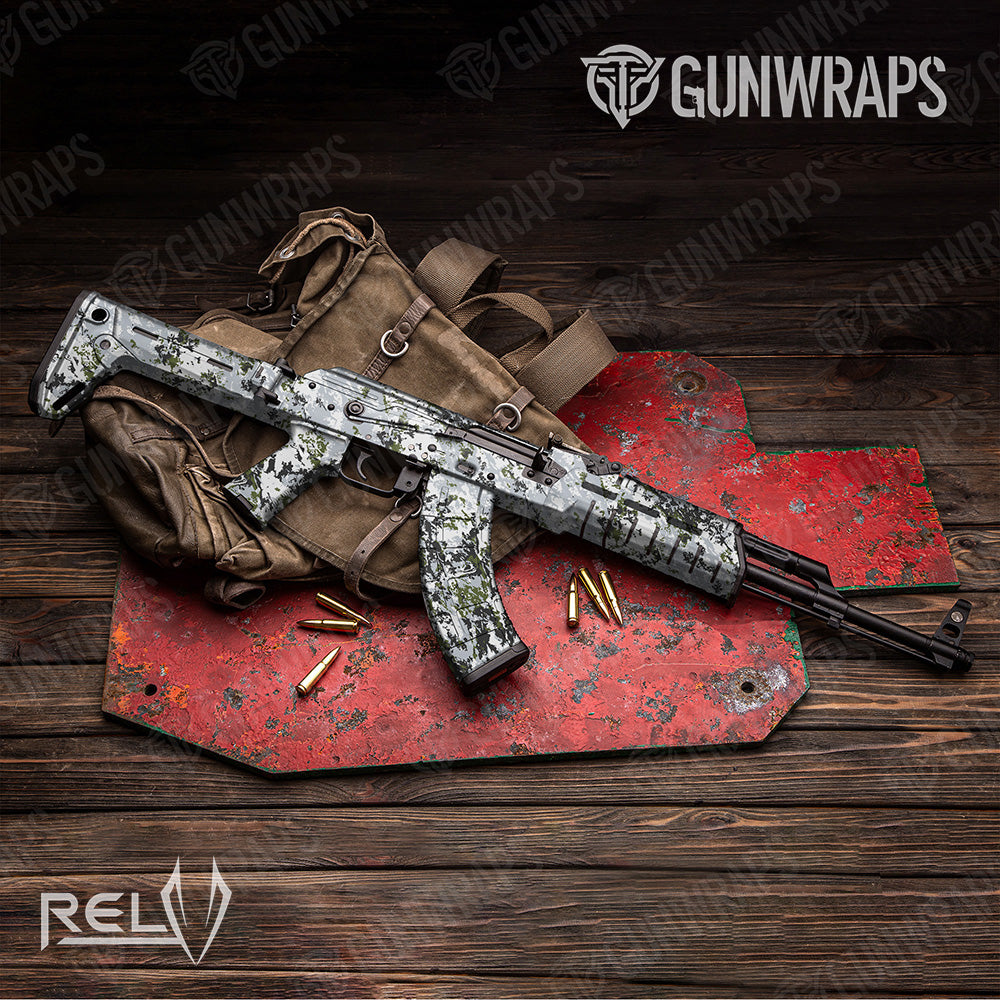 AK 47 X1 RELV Timber Wolf Camo Gun Skin Vinyl Wrap
