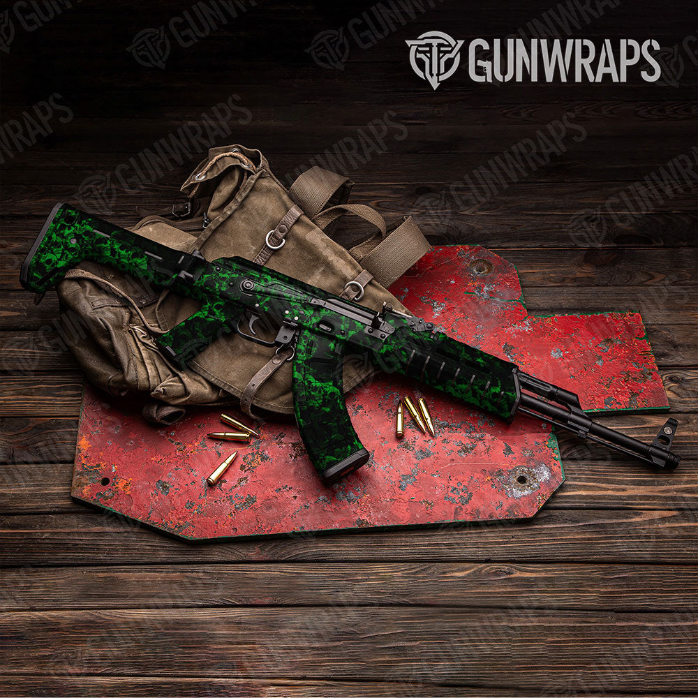 Skull Green AK-47 Gun Skin Vinyl Wraps