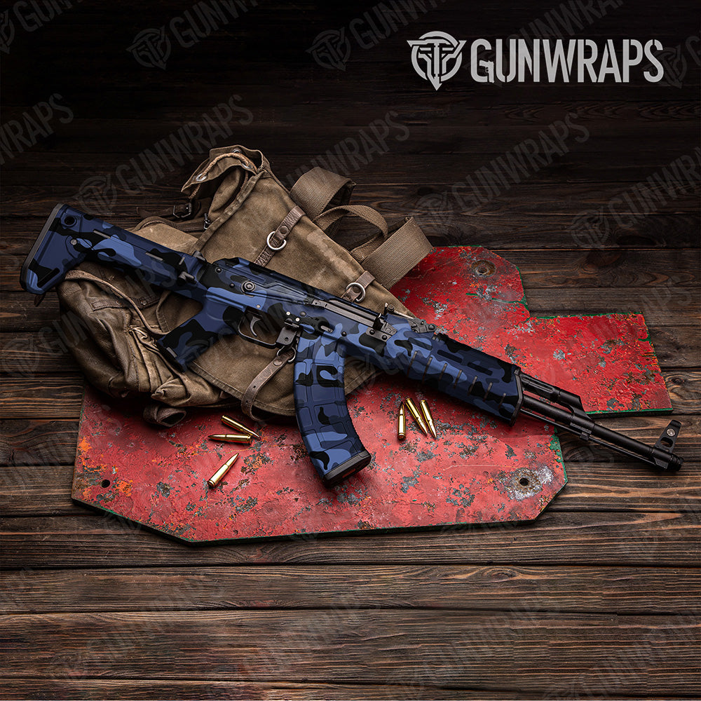 AK 47 Classic XL Blue Midnight Camo Gun Skin Vinyl Wrap
