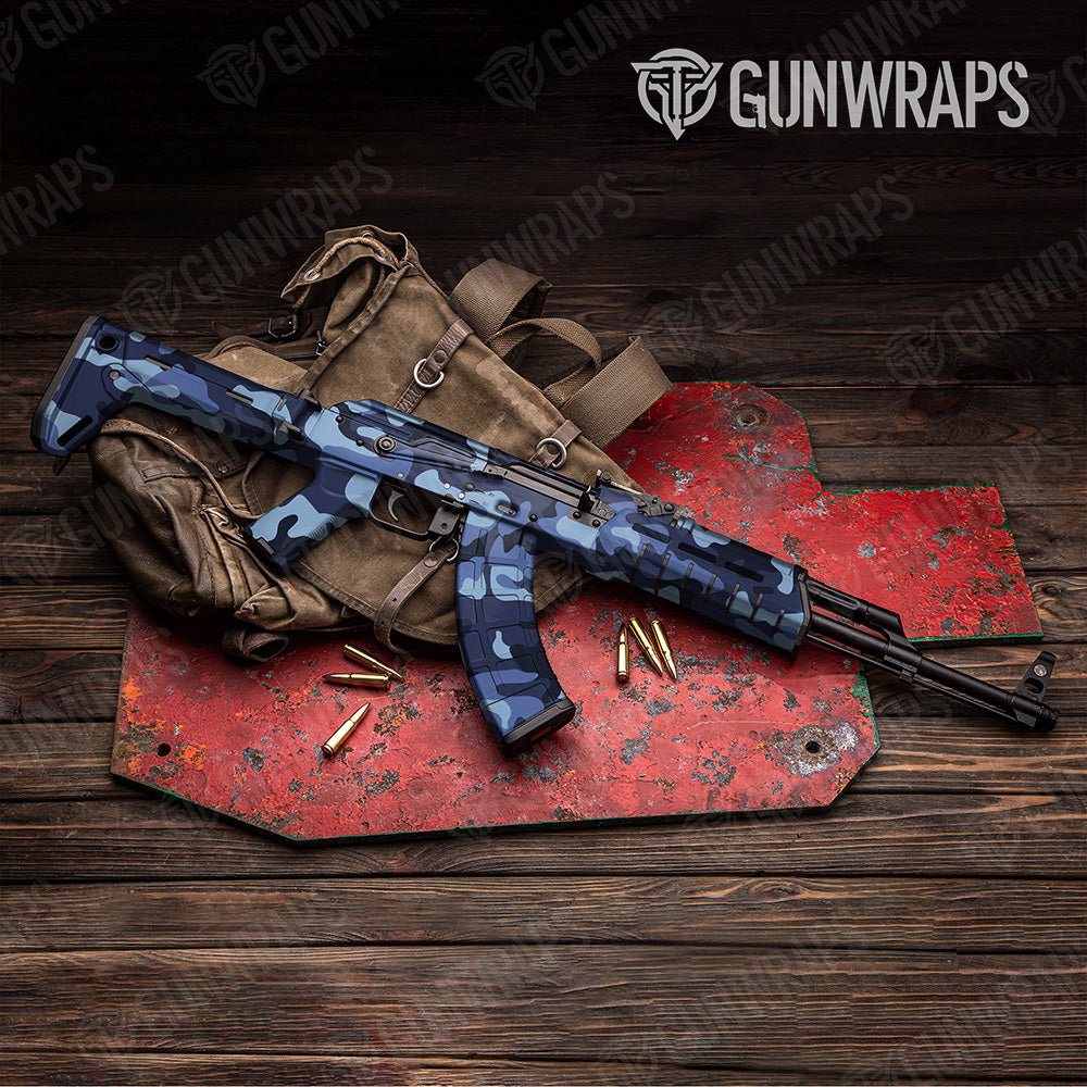 AK 47 Classic XL Blue Urban Night Camo Gun Skin Vinyl Wrap
