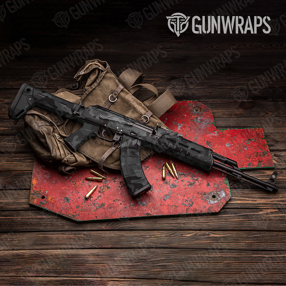 AK 47 Classic XL Elite Black Camo Gun Skin Vinyl Wrap