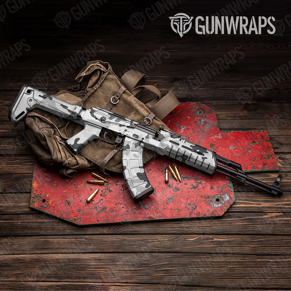 AK 47 Classic XL Snow Camo Gun Skin Vinyl Wrap