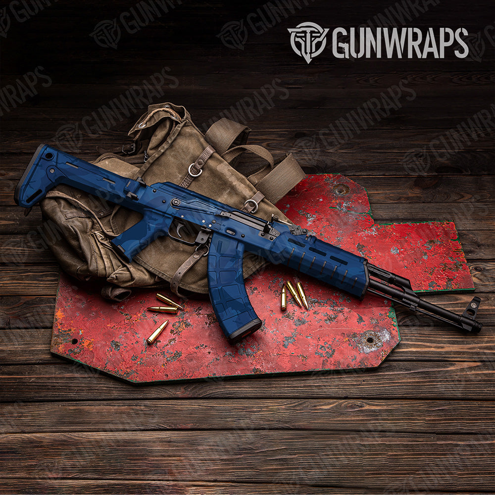AK-47 Ragged XL Elite Blue Camo Gun Skin Vinyl Wrap