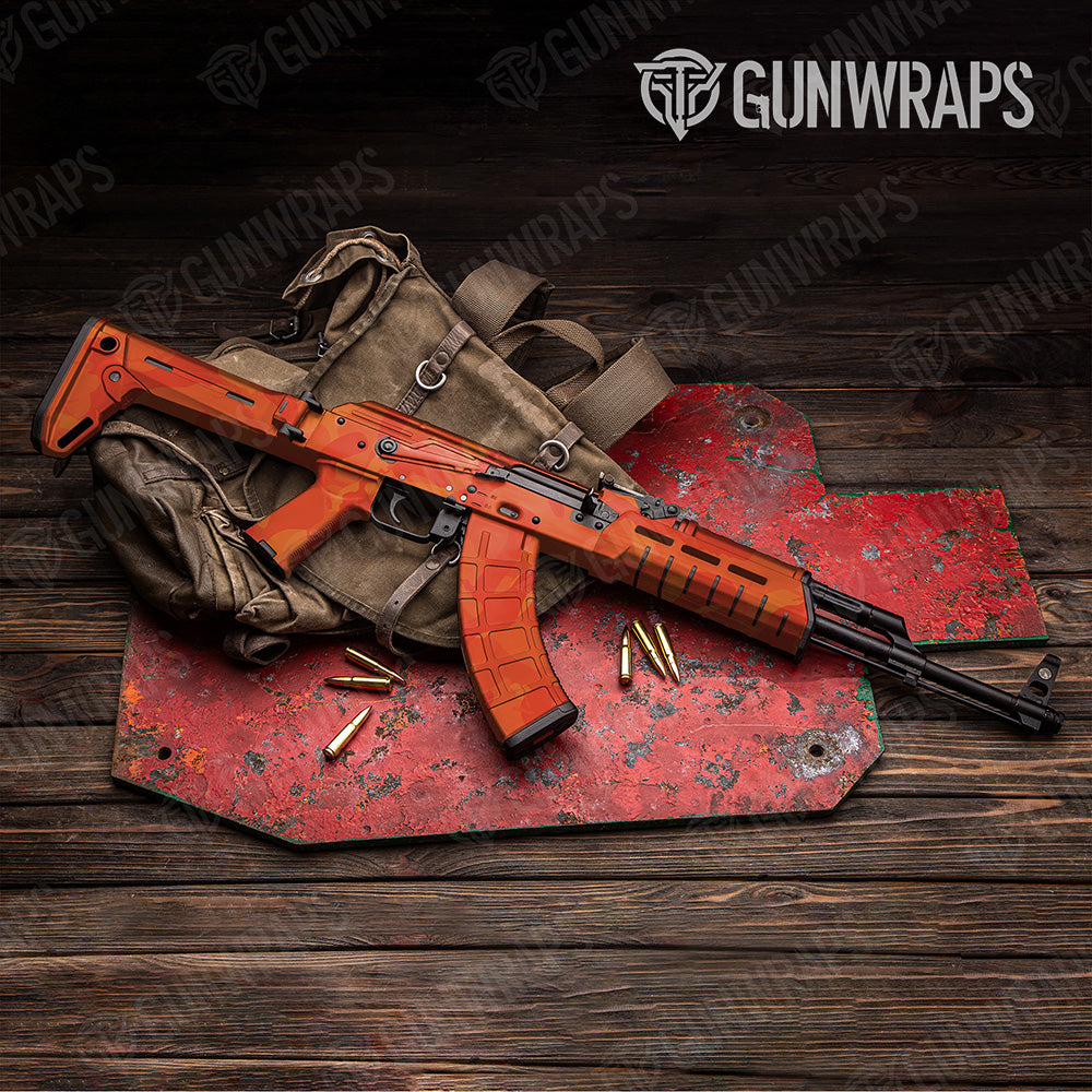 AK-47 Ragged XL Elite Orange Camo Gun Skin Vinyl Wrap