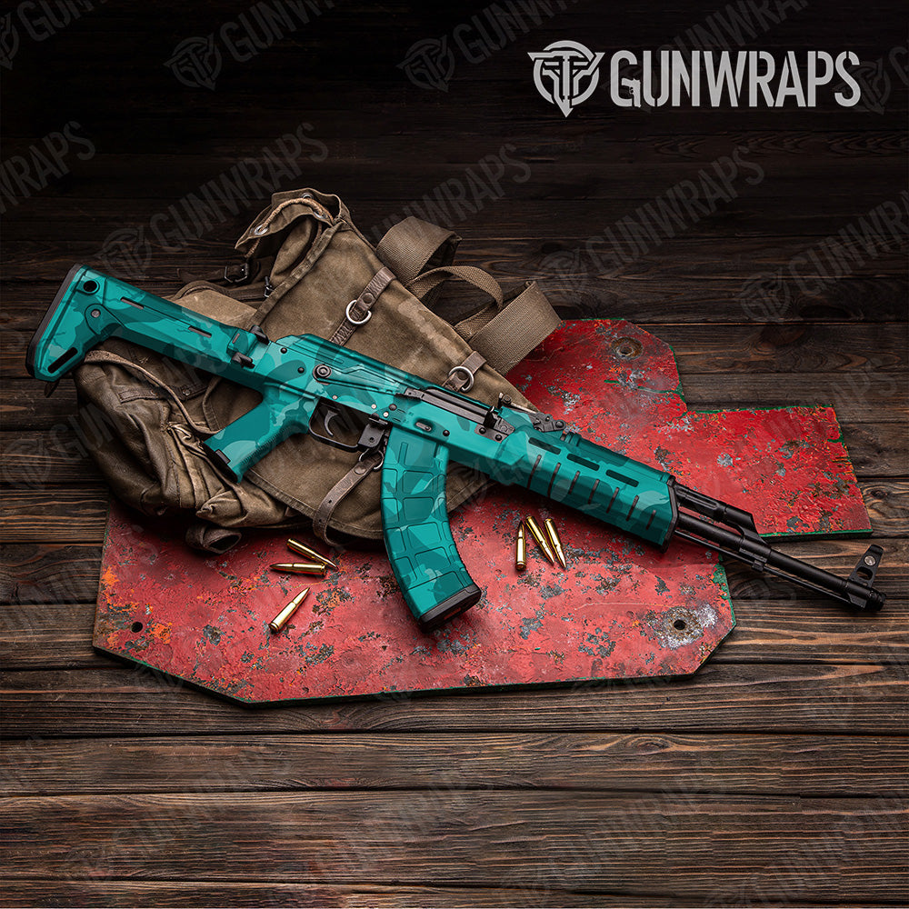 AK-47 Ragged XL Elite Tiffany Blue Camo Gun Skin Vinyl Wrap