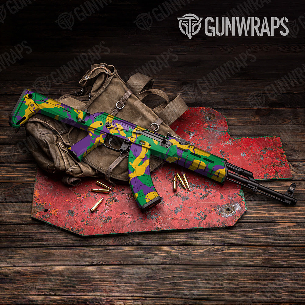 AK-47 Ragged XL Mardi Gras Camo Gun Skin Vinyl Wrap