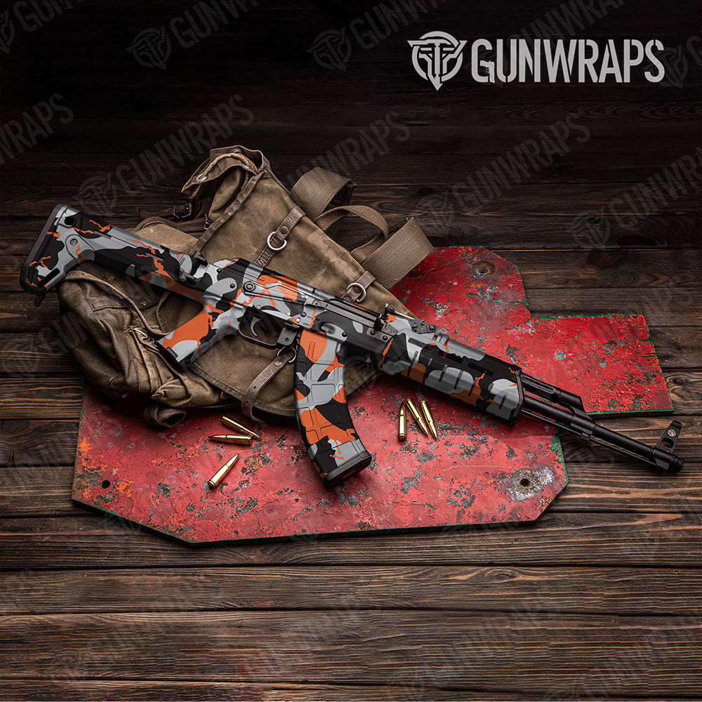 AK-47 Ragged XL Orange Tiger Camo Gun Skin Vinyl Wrap