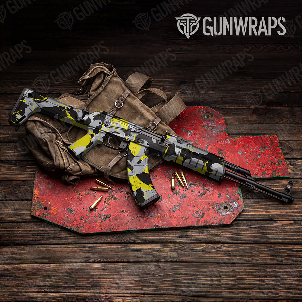 AK-47 Ragged XL Yellow Tiger Camo Gun Skin Vinyl Wrap