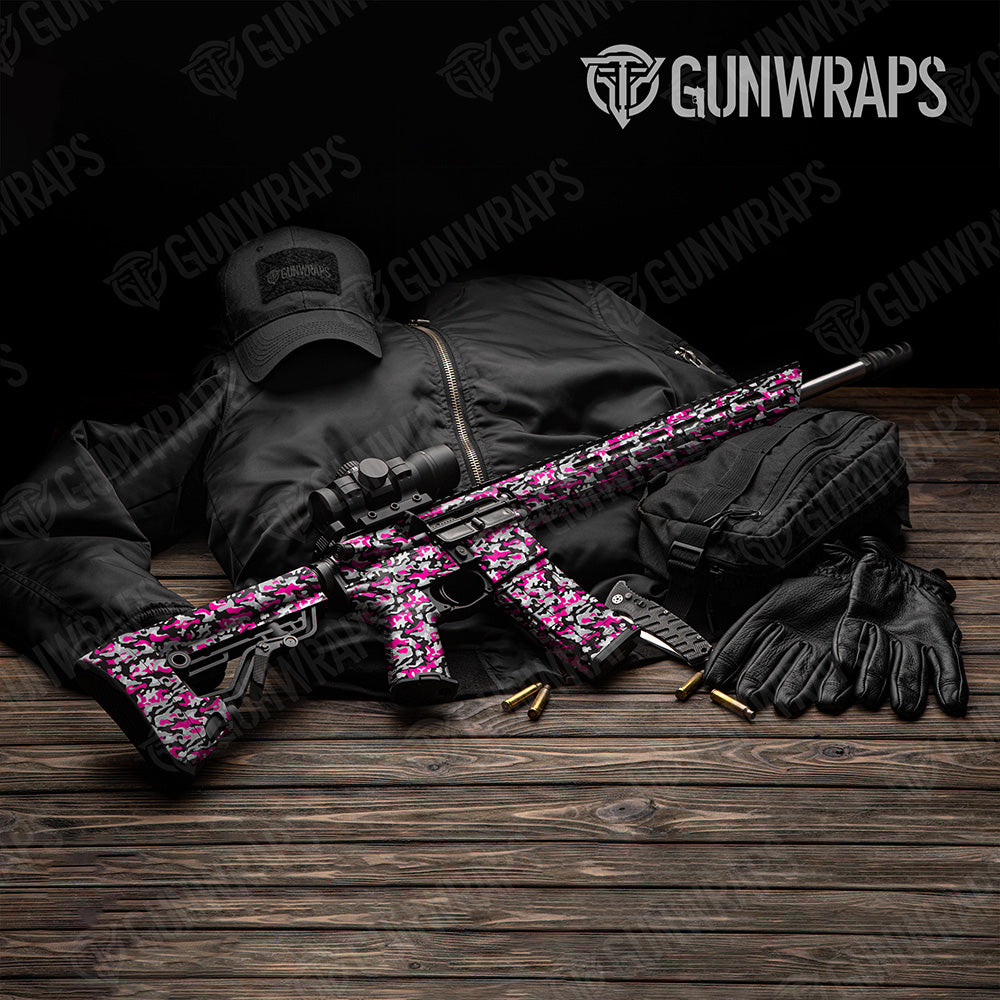 AR 15 Classic Magenta Tiger Camo Gun Skin Vinyl Wrap