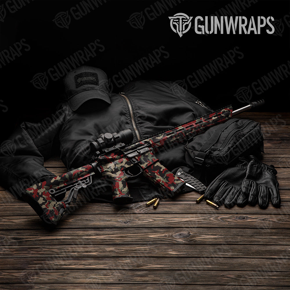 Erratic Militant Red Camo AR-15 Vinyl Wrap