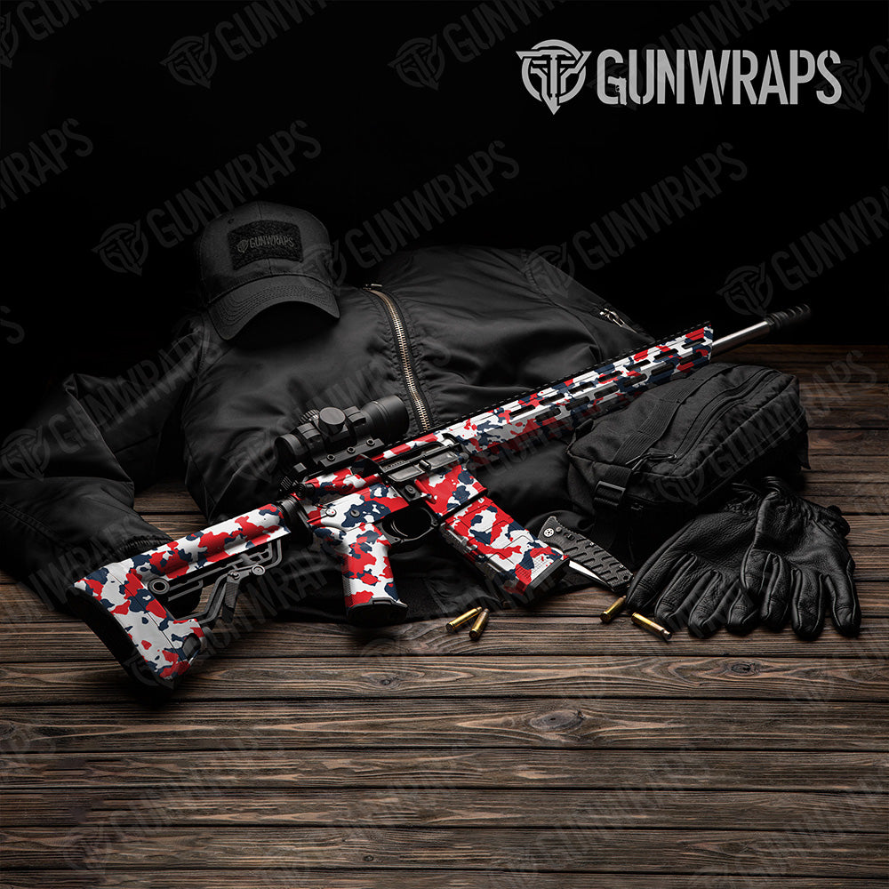 AR 15 Cumulus America Camo Gun Skin Vinyl Wrap