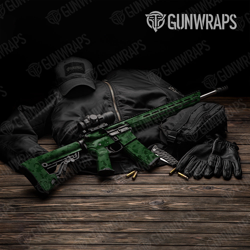 AR 15 Cumulus Elite Green Camo Gun Skin Vinyl Wrap