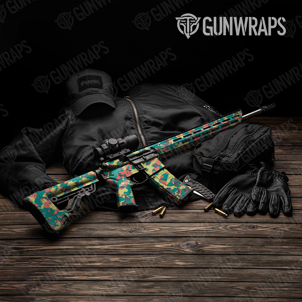 AR 15 Cumulus Fiesta Camo Gun Skin Vinyl Wrap