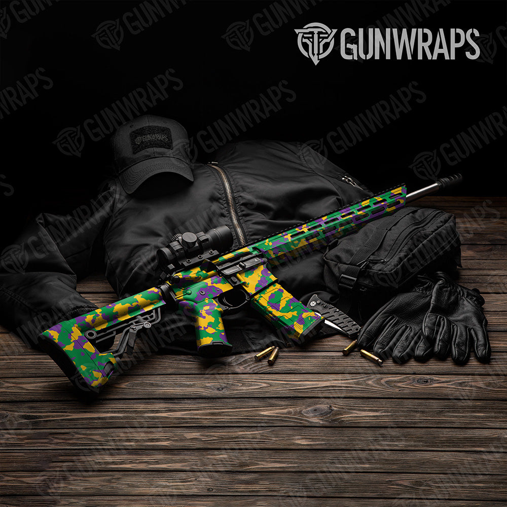AR 15 Cumulus Mardi Gras Camo Gun Skin Vinyl Wrap