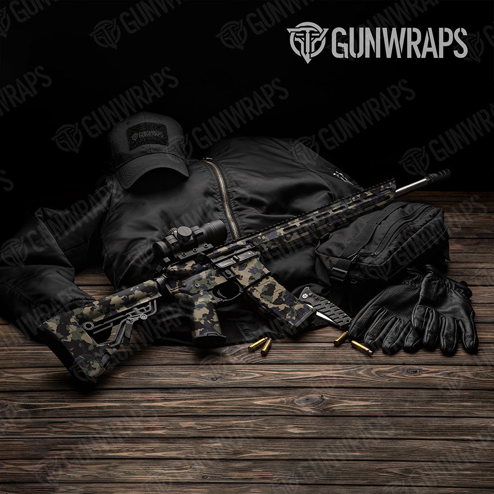 AR 15 Cumulus Militant Blue Camo Gun Skin Vinyl Wrap